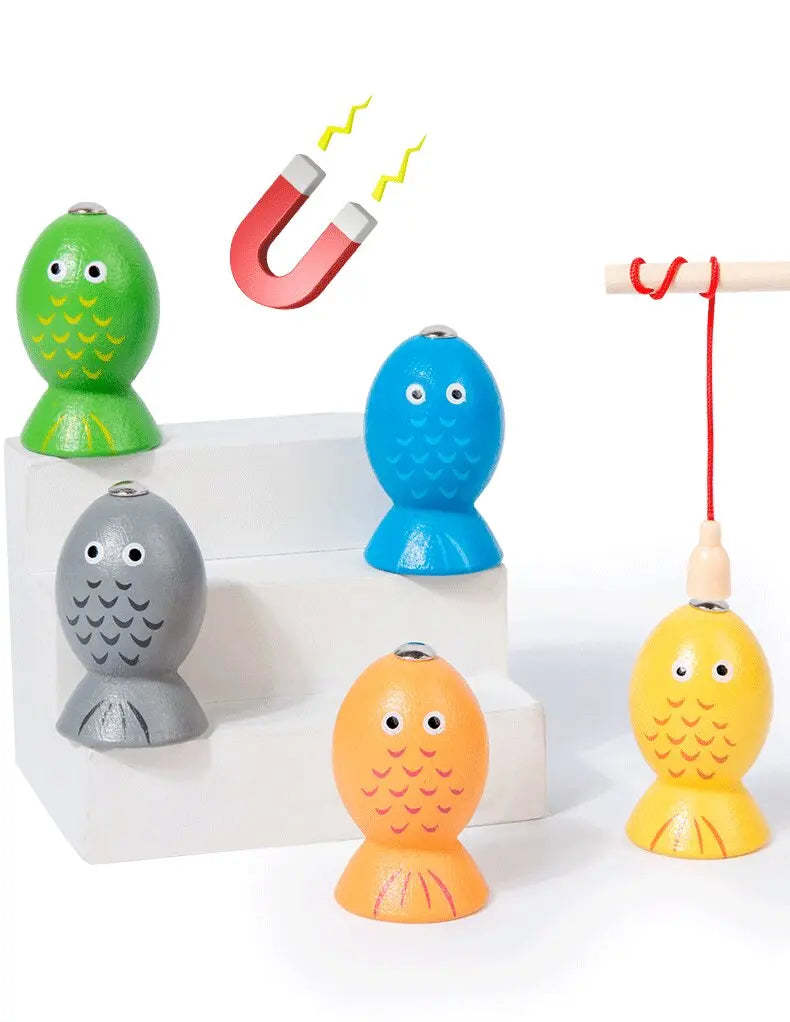 Montessori  Wooden Color Shape Cognitive Classification Matching Puzzle Children's Magnetic Fishing Learning Educational Toys