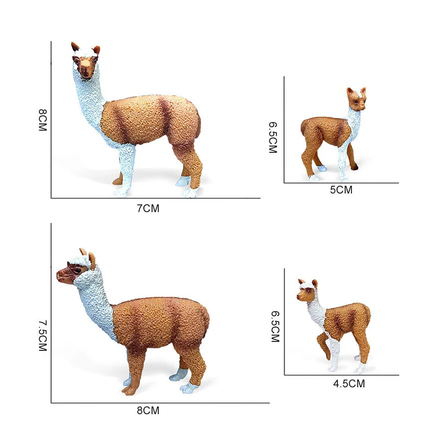 Realistic Farm World Alpaca Animal Model Figures Llama Toy Figurine Zoo Education Collection Home Decor Playset Kids Gifts