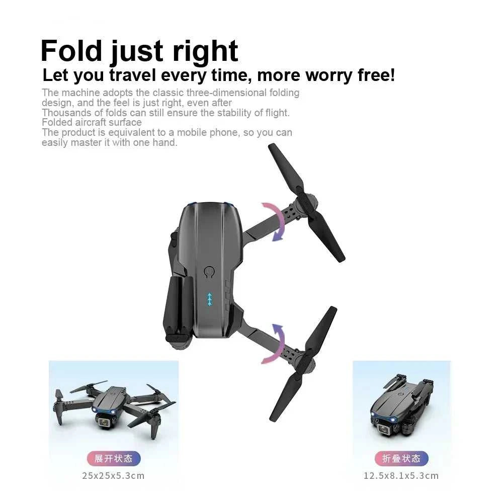 New E99Pro RC Drone 4K Professinal With Wide Angle Dual HD Camera Foldable RC Helicopter 5G WIFI FPV Height Hold Apron Sell The jack market .AU The jack market .AU Drones $ 75 14:193#E99-Dual-4K-Bag-Box