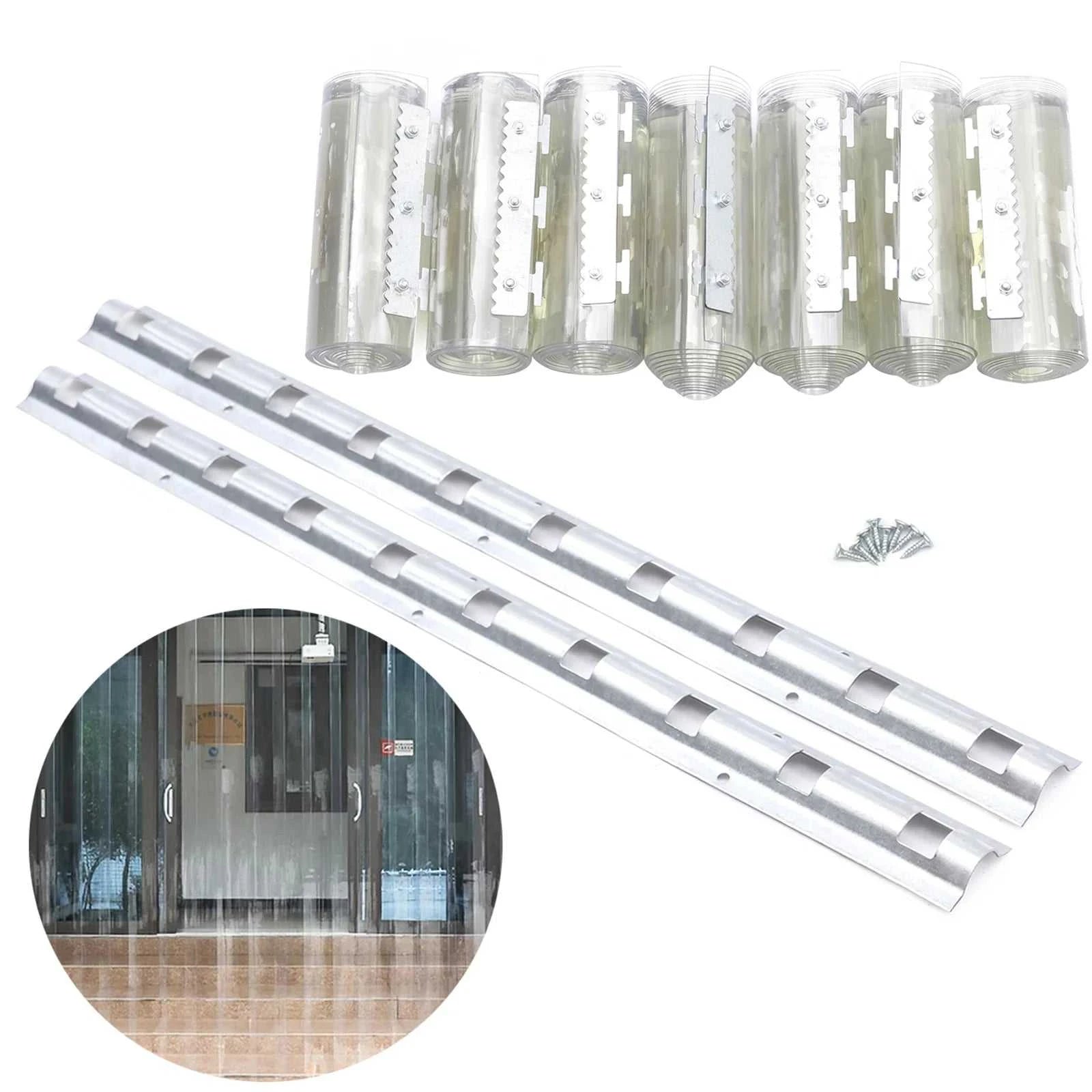 7Pcs PVC Strip Curtains,200x105cm Transparent Soft Door Strips Screen 2mm Thick Windproof Waterproof Antistatic Door Curtain Kit The jack market .AU The jack market .AU Home $ 112 14:618;200007763:201336101
