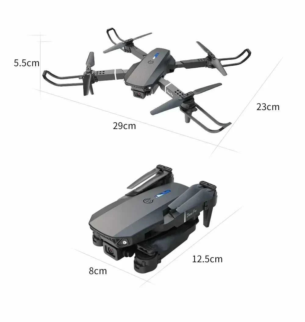Foldable E88 Mini Drone with 4K HD Camera WiFi FPV Function RC Quadcopter Aircraft Toy Ideal Gift for Both Kids and Adults The jack market .AU The jack market .AU Drones $ 71 14:691#Gray-Dual-4K-Bag
