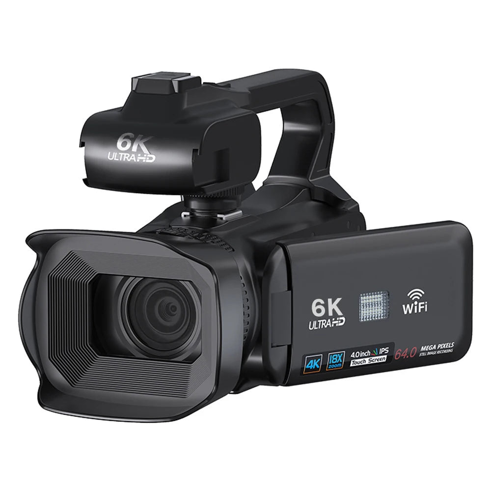 4K Professional Video Cameras for Photography 64MP Ultra HD 18X Digital Zoom Camcorders YouTube Live Streaming Vlog Recorder