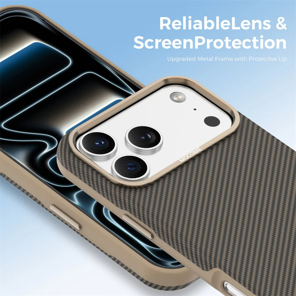 Luxury Built-in Magnet Magnetic Carbon Fiber Phone Case For iPhone 17 16 15 14 13 12 Pro Max Plus Solid Color Matte Back Cover