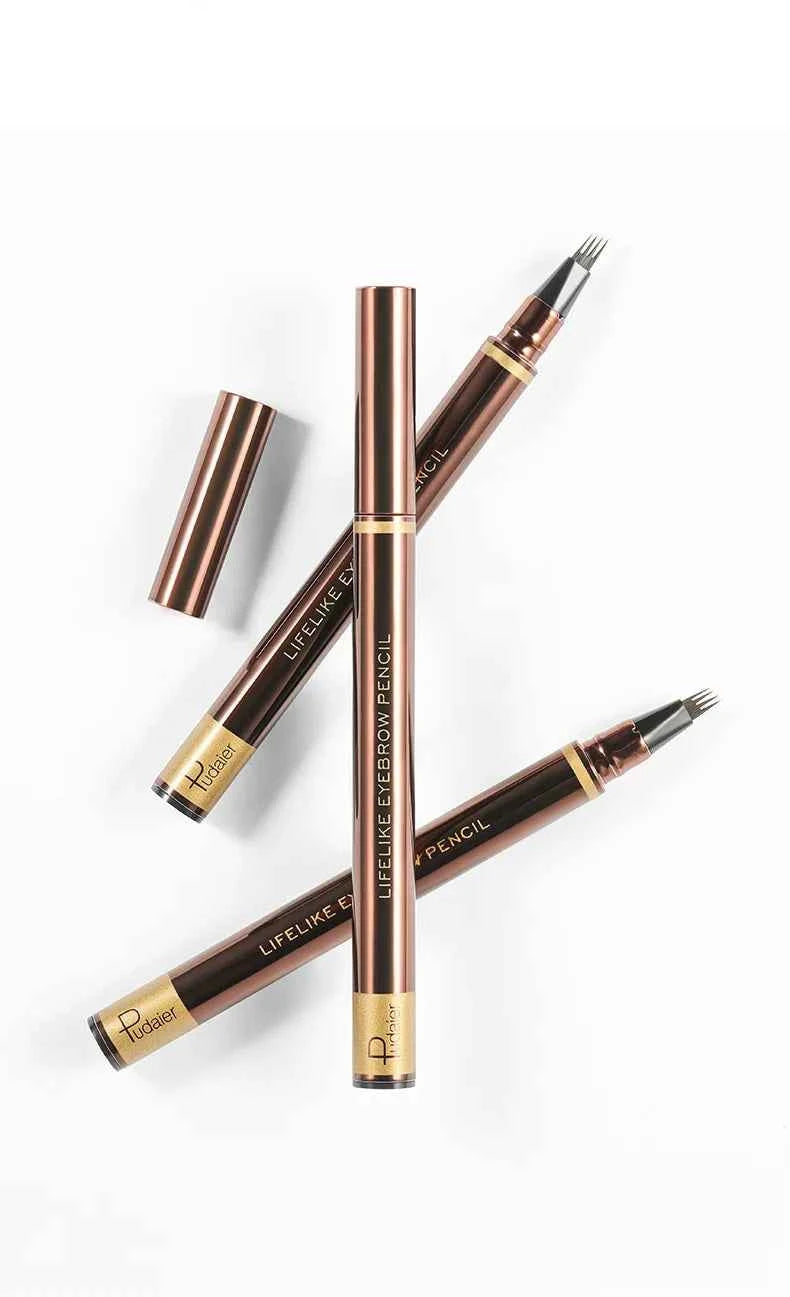 High Quality 24 Hour Four Forks Natural Water Resistant Liquid Eyebrow Pen Makeup Non-Blotting 4-Split Eyebrow Pencil Cosmetics