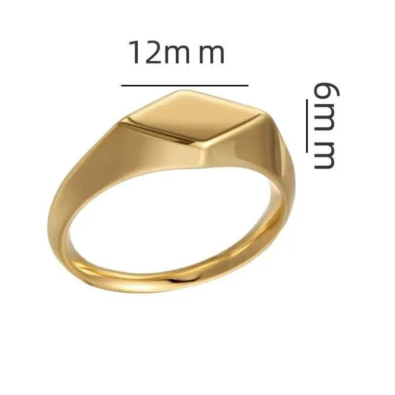 Fashion Gold Color Ring Geometric Stainless Steel Smooth Couple Rings Simplicity Student Party Jewelry Gift The jack market .AU The jack market .AU Jewellery & Chains $ 54 200000369:1583