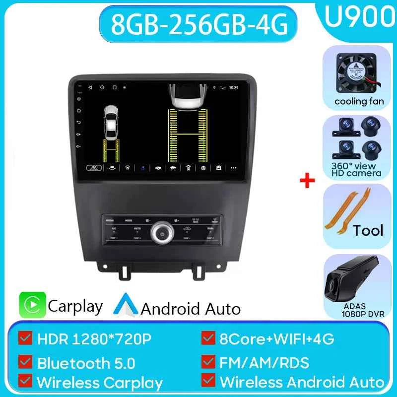 For Ford Mustang V S-197 2009 - 2014 5G WIFI Car screen Android Auto Radio Carplay Navigation Multimedia Stereo Player 8Core DVD