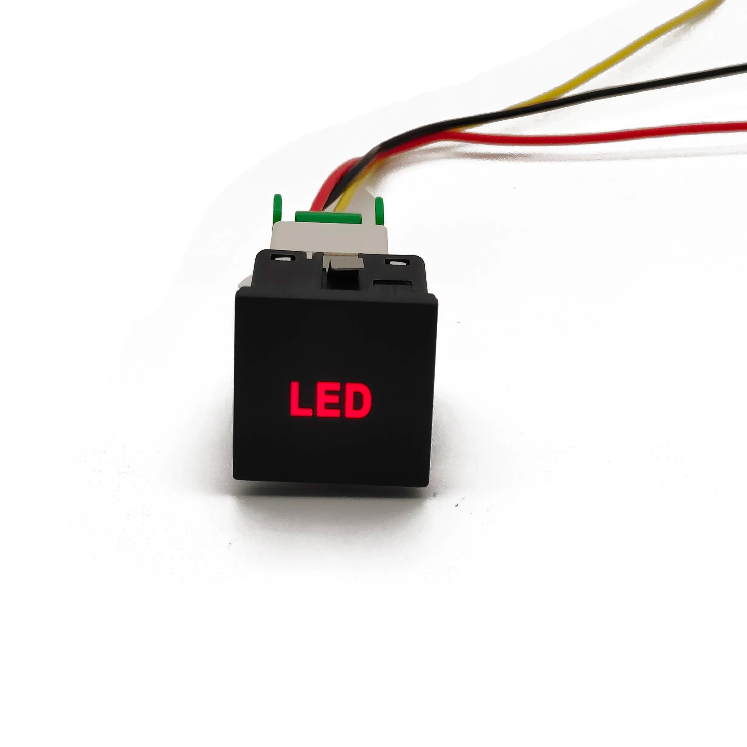 24mm*24mm 1Pc Car Red LED Light DRL Power On Off Music Modified Switch Button With Wire For VW Golf 6 MK6 Jetta 5 MK5 Scirocco