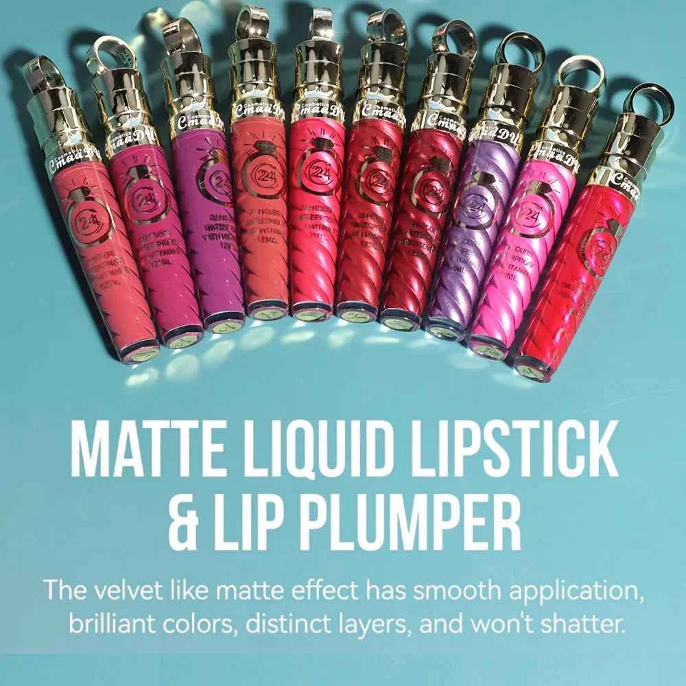 1 Pcs Matte Lip Gloss Waterproof Selection Spiral Glossy Lipstick Long-lasting Non-stick Cup Non-fading Exquisite Gift