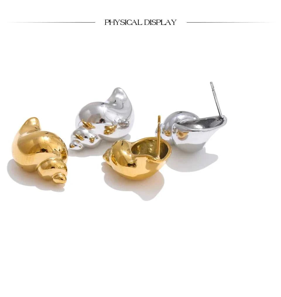 Yhpup Ocean Element Stainless Steel Metal Texture Conch Stud Earrings for Women Popular Summer Holiday Jewelry Bijoux Femme The jack market .AU The jack market .AU Jewellery & Chains $ 53 200001034:361181#YH5129A Platinum