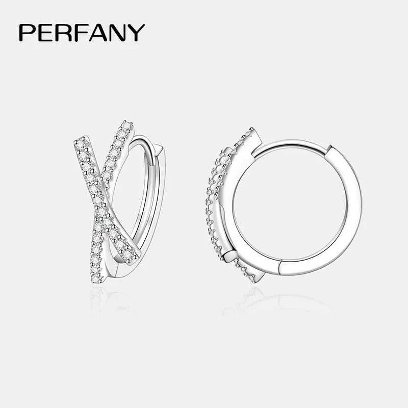 PERFANY 0.28CT Full Moissanite Hoop Earrings Women S925 Pure Silver Cross Design Laboratory Diamond Fashion Jewelry Party Gift The jack market .AU The jack market .AU Jewellery & Chains $ 82 200001034:361180#Total-0.28CT