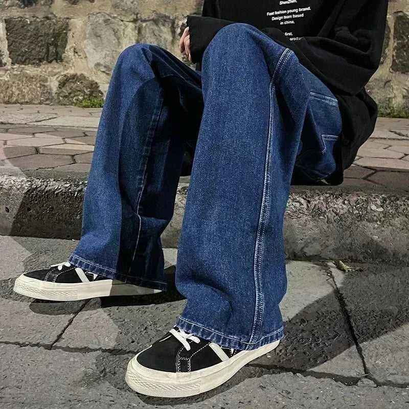 Korean Style Streetwear New Fashion Baggy Casual Men Jeans High Street Harajuku Denim Trousers Men Brand pants Black grey Blue The jack market .AU The jack market .AU Men Fashion $ 36 14:365458#Image color;5:361386