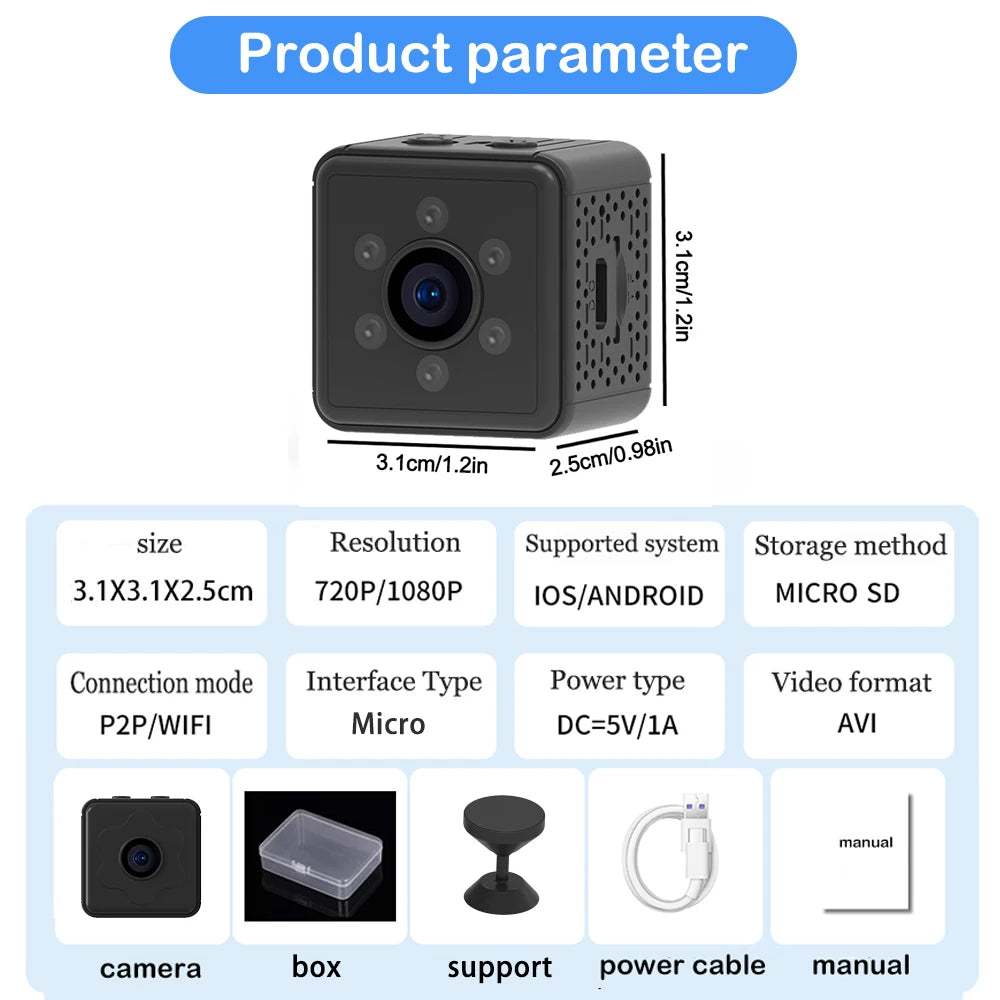 New V3 Mini Cameras HD Wireless WiFi Surveillance Camera Super Small IP Home Security Camera Sleep Standby support Remote ON/OFF