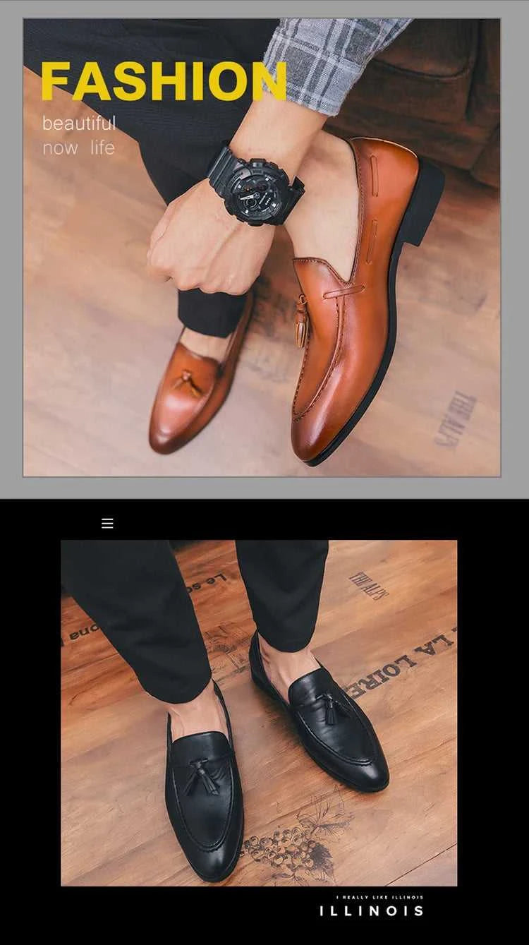 Social Shoe Male High Quality Formal Leather Shoes Men Casual Tassels Business Loafers For Man Dress Shoes Comfortable The jack market .AU The jack market .AU Step Up Your Style: Trendy Shoes for Every Occasion! $ 90 14:193;200000124:100013888