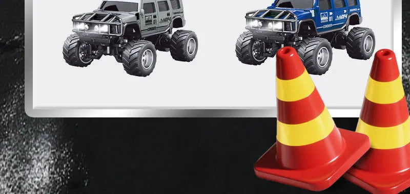 1/64 RC Car Mini HG4-221 Off-Road Vehicle Simulation Hummer 2.4G Remote Control Climbing Car with APP Lights Control Gifts Toys