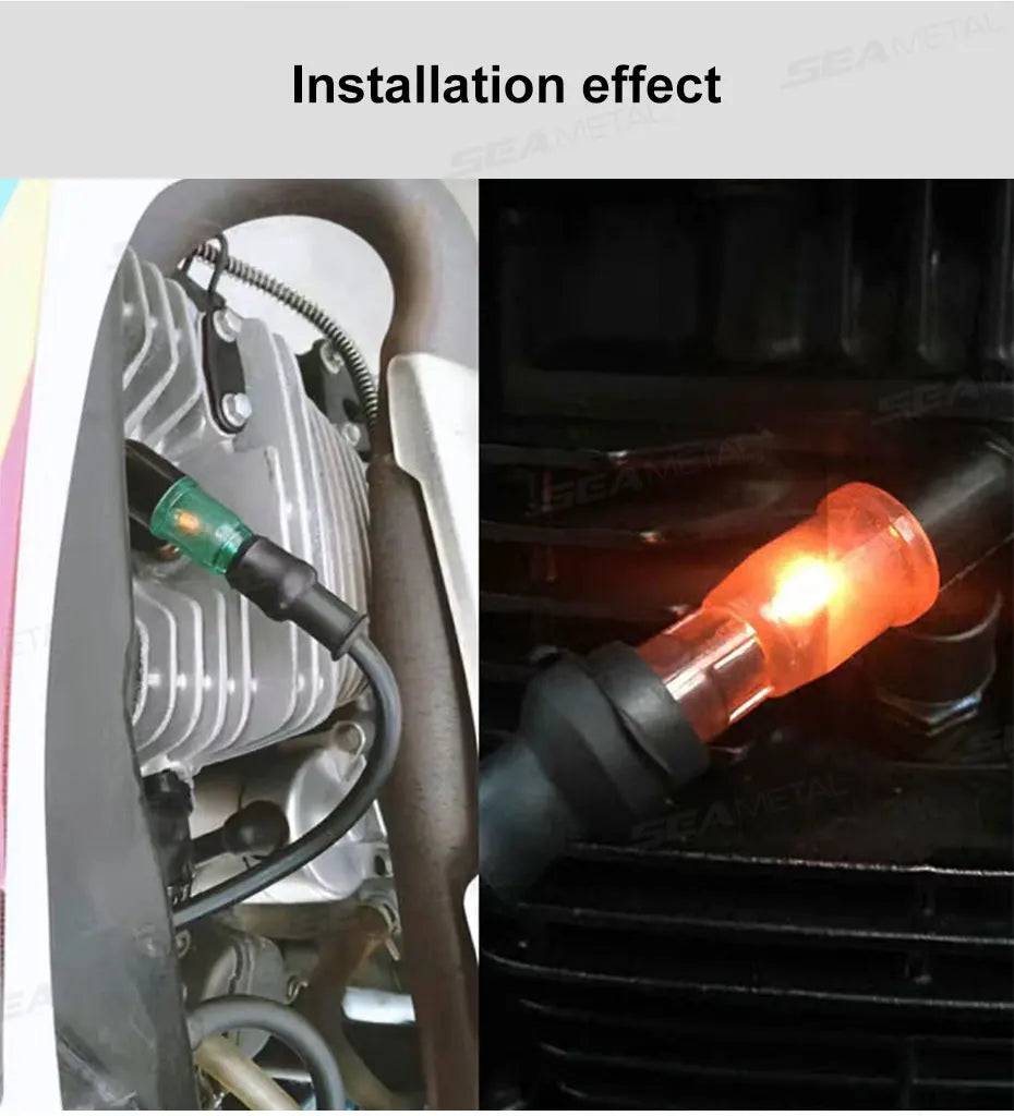 BLALION Motorcycle Flash Spark Plug Cap Universall Motorcycle Ignition Spark Plug Cap 90Degree Flashing Spark Plug Cap For Moto