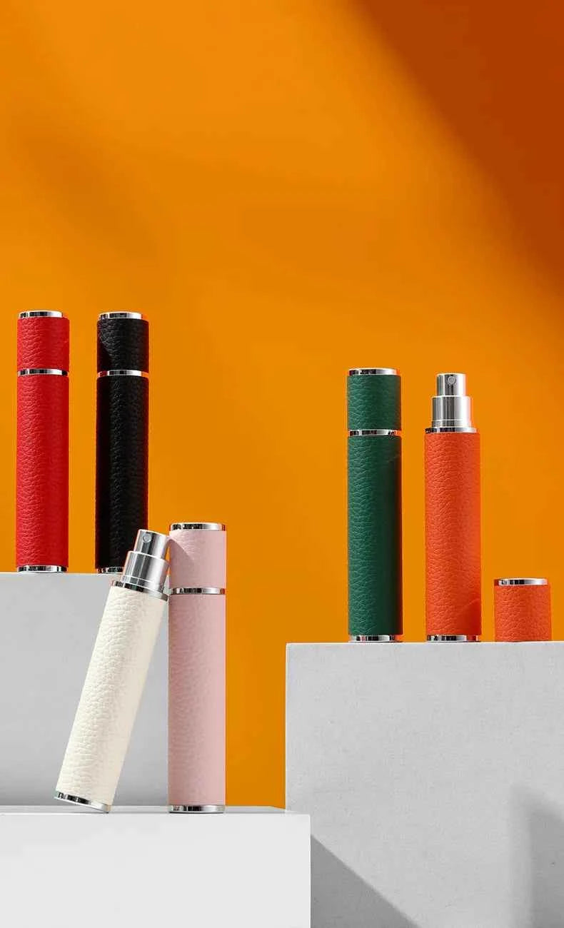 Luxia Portable Perfume Atomizer - Refillable 10ML Leather Travel Spray Bottle