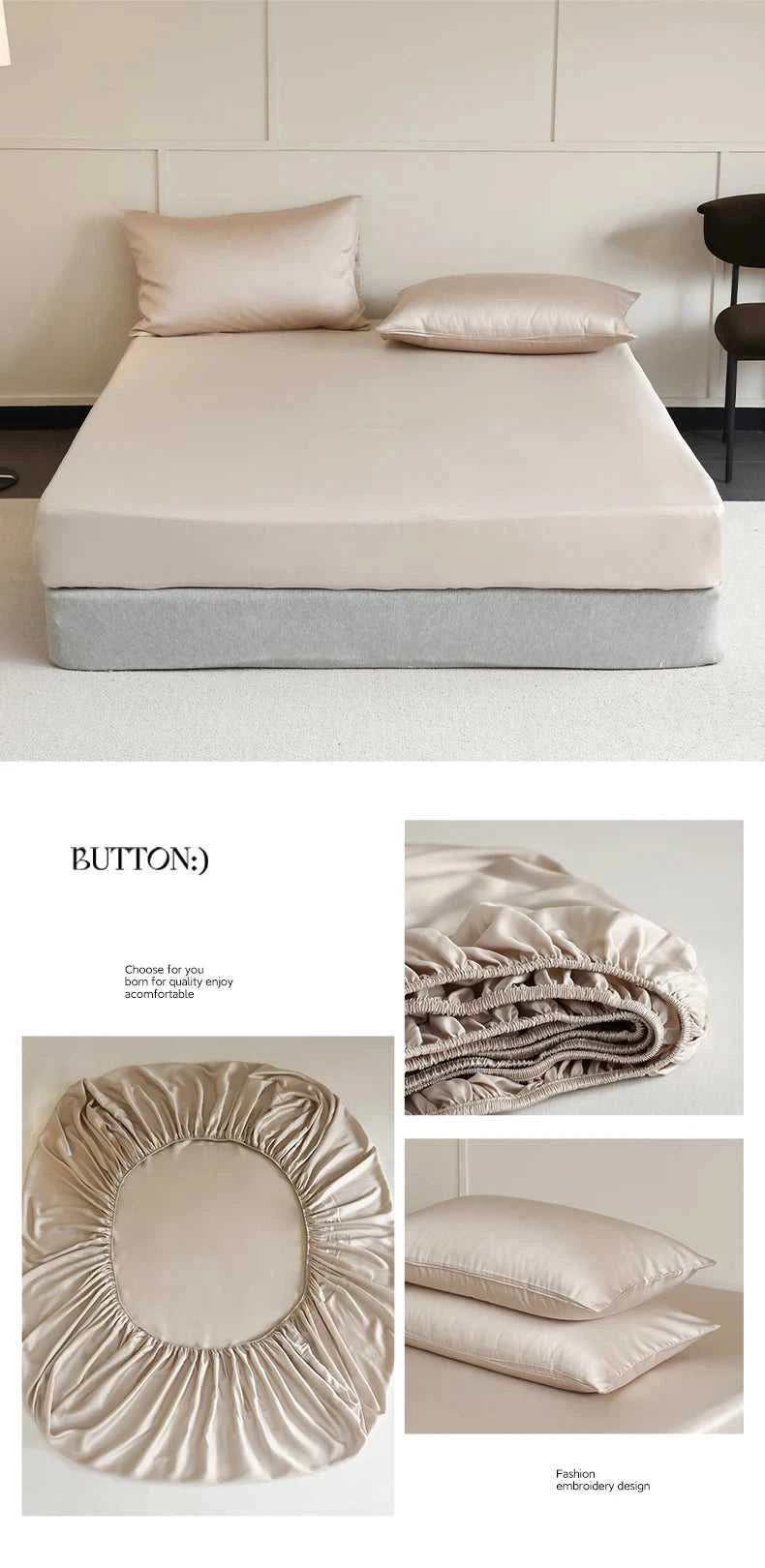 Natural Mulberry Silk Fitted Sheet Pure Silk Mattress Cover for Single Double King Queen Size Bedding High End Luxury Bed Cover The jack market .AU The jack market .AU Home $ 72 14:200002984#Latte Brown;5:200013267#90x200x30cm