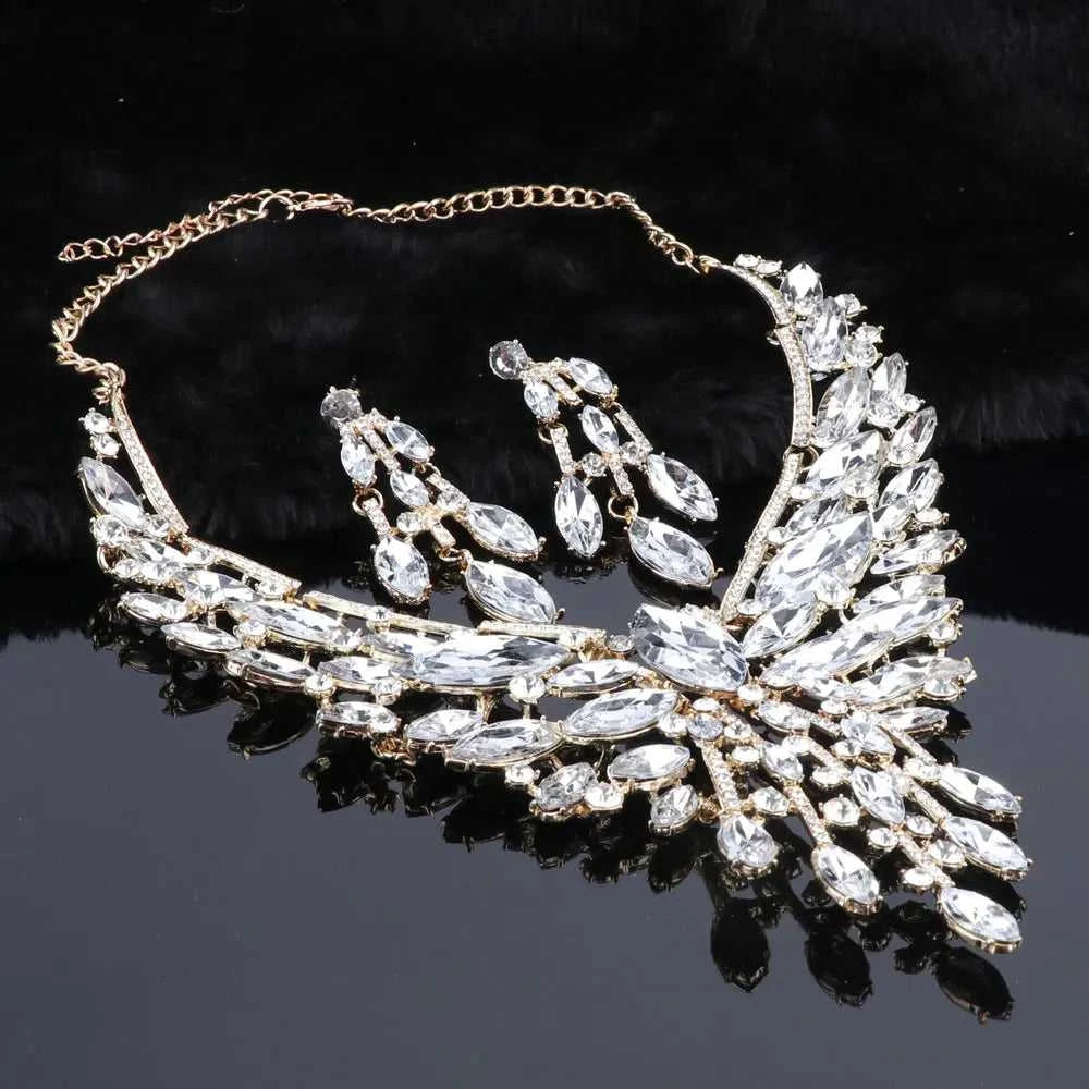 Crystal Bridal Jewelry Sets Wedding Party Costume Accessory Indian Necklace Earrings Set for Bride GorgeousJewellery Sets Women The jack market .AU The jack market .AU Jewellery & Chains $ 74 200001033:200003757#purple