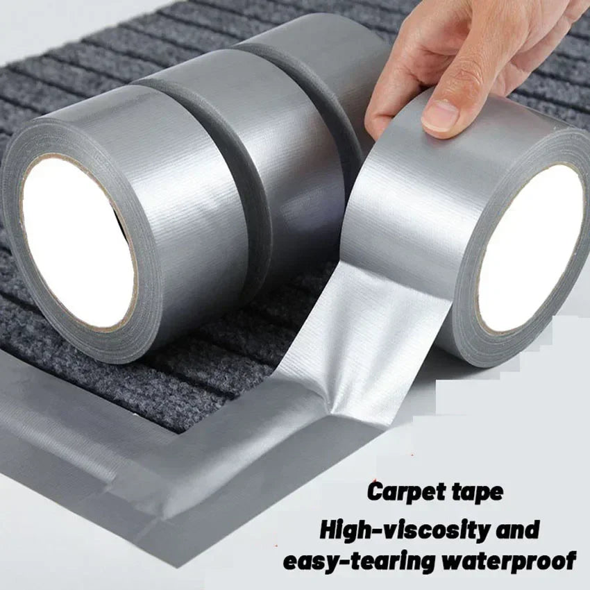 10m Thick Industrial Tape (Silver-Gray) - Single-Sided, Waterproof/Windproof, Wear-Resistant for Repair & Bundle Tasks