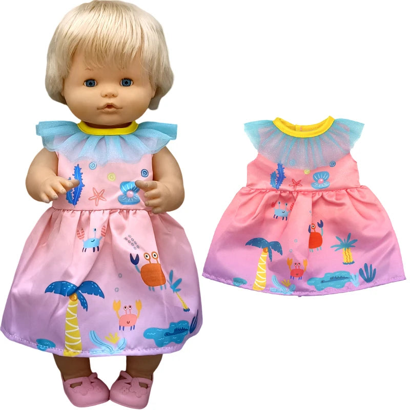 Nenuco 17-Inch Baby Doll Dress - Festive Christmas Tree Design with Red & Green Skirt for 40cm Dolls