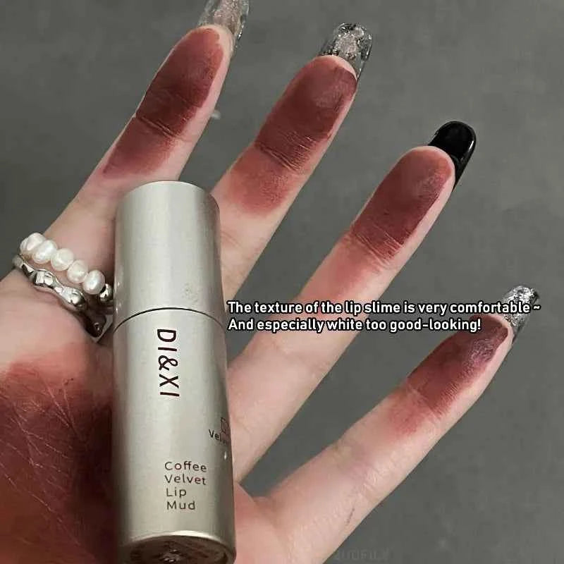 Dark Brown Velvet Matte Lip Gloss - Waterproof Liquid Lipstick for Confident Nude Coffee Brown Lips