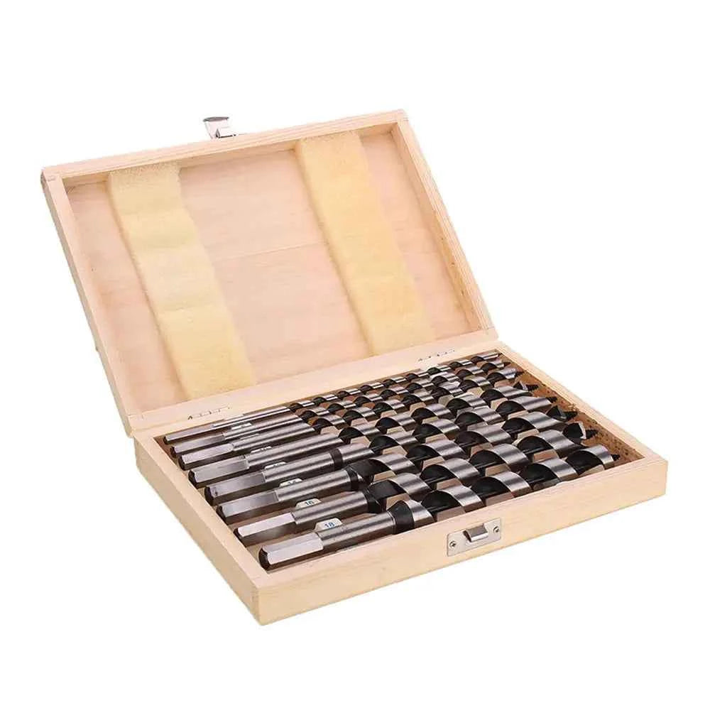 Krachtige 8Pcs 230mm Auger Drill Bit Set 6/8/10/12/14/16/18/20mm for Wood Hex Shank Length Deep Woodworking Drill Bit