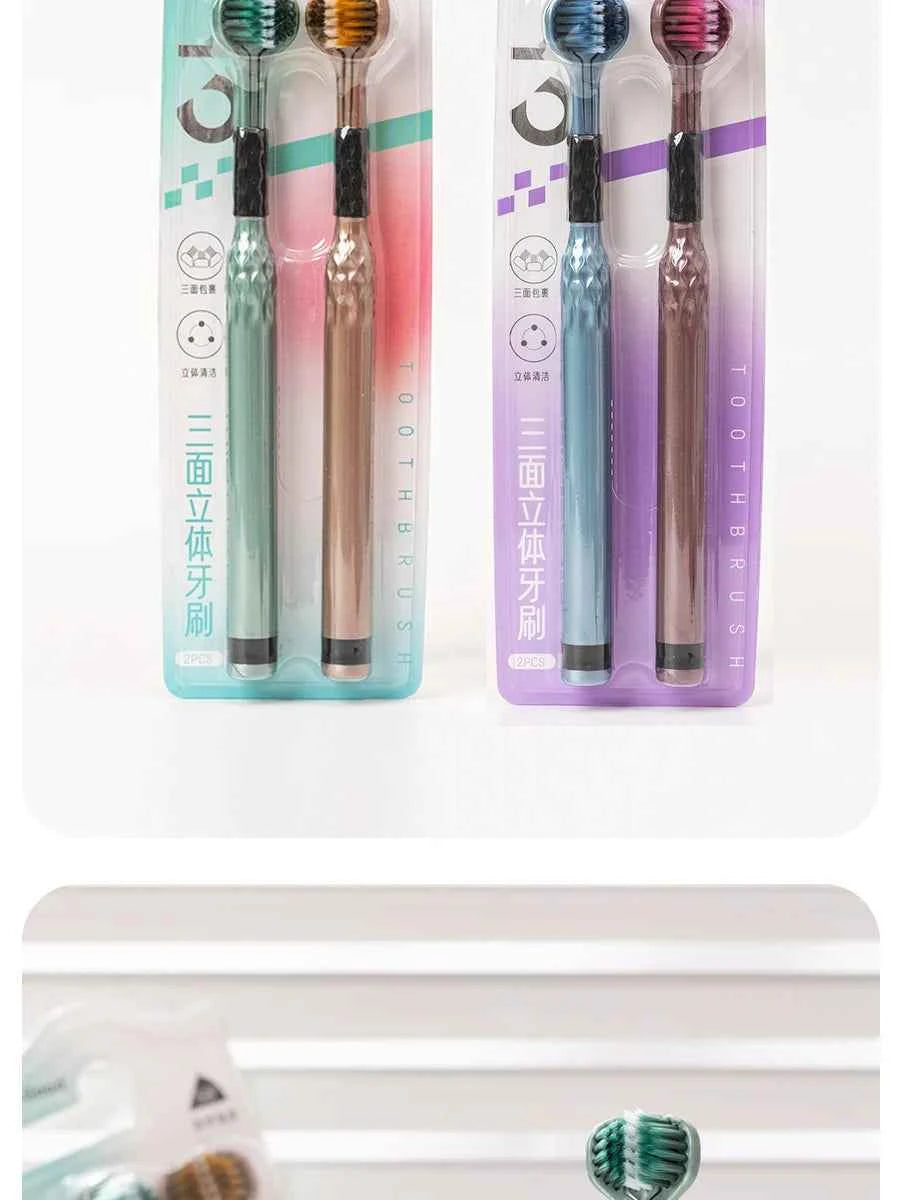 BrightSmile 3D U-Shaped Soft Toothbrush for Ultimate 3-Sided Oral Care for Adults and Couples