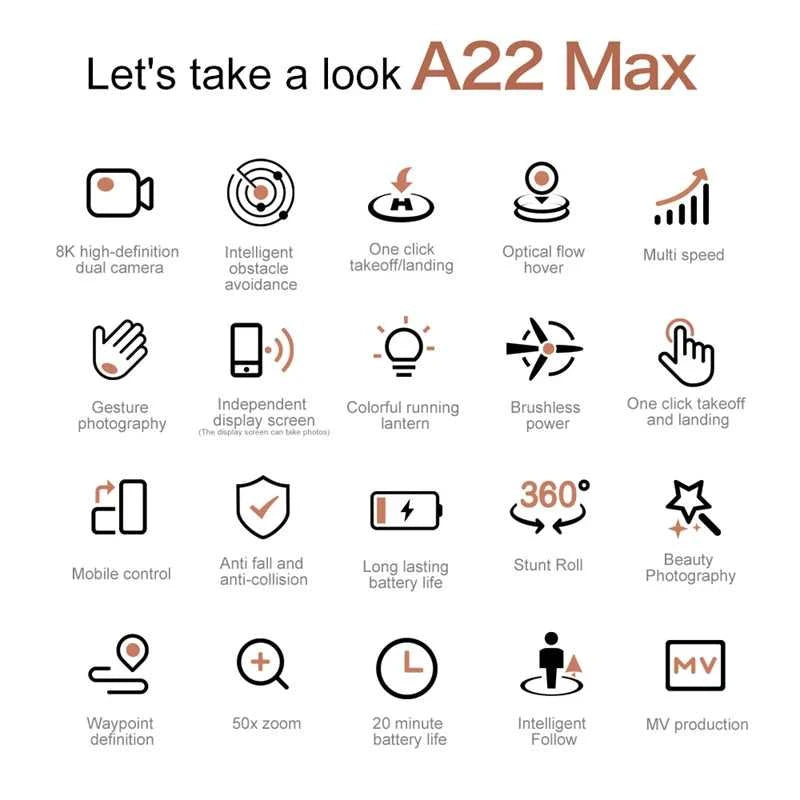 New A22 Drone Aerial 8K HD Dual-Camera GPS Brushless Motor Optical Flow Hovering With Screen Remote Control Folding Drone The jack market .AU The jack market .AU Drones $ 57 14:175#Parking-Apron-Blue