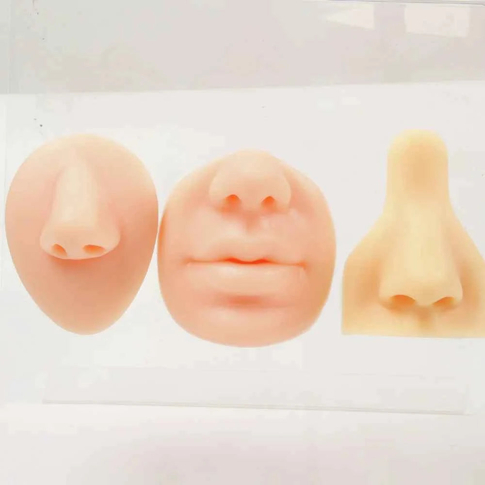 Soft Silicone Simulation Ear Nose Lip Tongue Models 3D Body Piercing Practice Parts for Piercing,Tattooing,Acupuncture Practice
