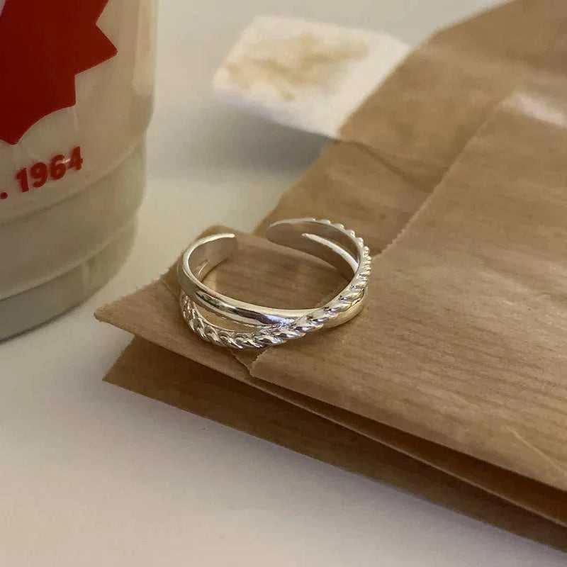 VENTFILLE 925 Sterling Silver Ins Style Double-layer Open Index Finger Ring Women's Fashion Personality Niche Design Jewelry The jack market .AU The jack market .AU Jewellery & Chains $ 47 200000226:175#BTSP1125