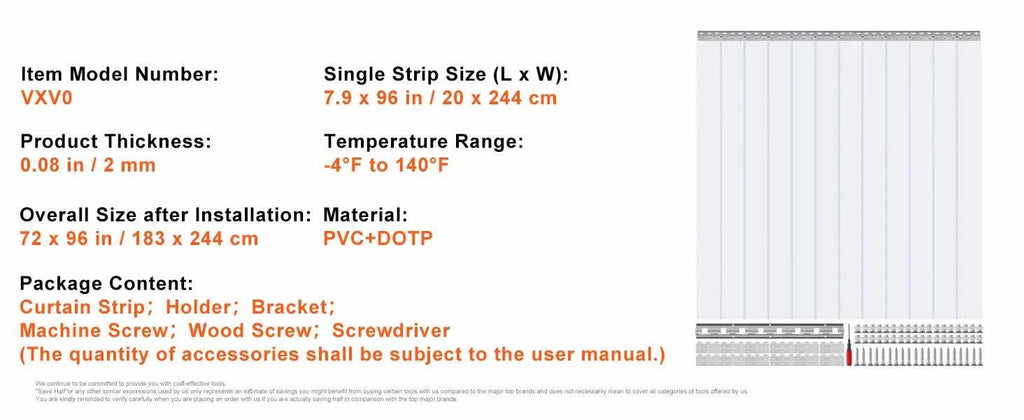SucceBuy 2mm Thickness Door Strip Curtain PVC Transparent Windproof Curtain Strip Screen for Walk in Freezers Coolers Warehouse The jack market .AU The jack market .AU Home $ 2119 14:202010806#96 x 48in;200007763:201336105