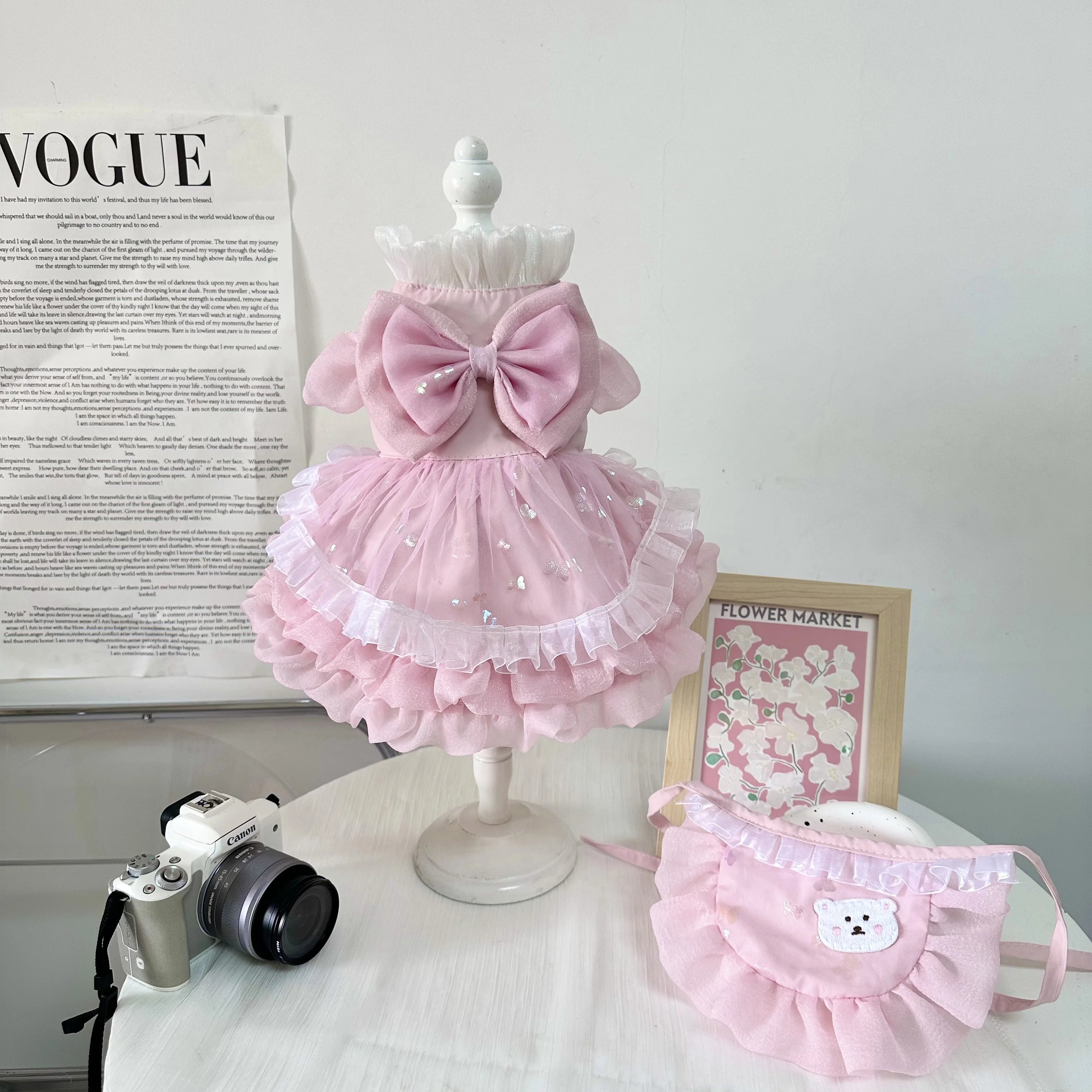 2026 Spring Cute Pink Princess Dress For Small Medium Dogs Chihuahua Yorkshire Pet Dog Clothes Handmade Cotton Lace Bow Skirts