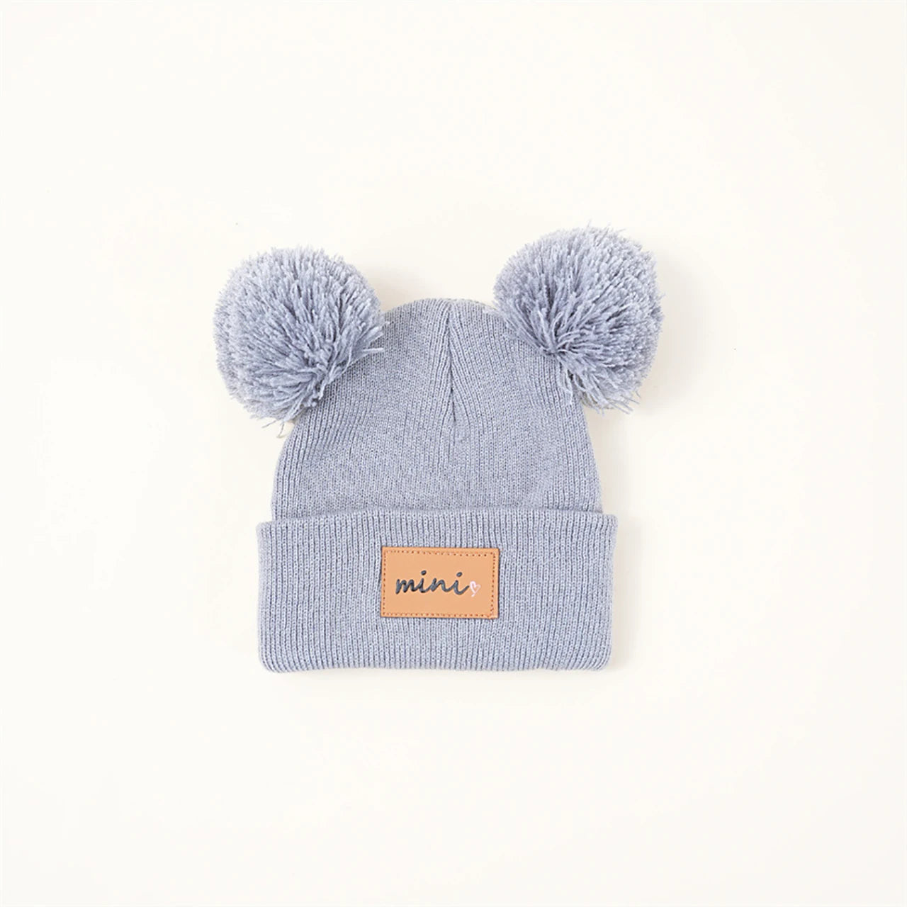Cute Double Pompom Baby Hat Winter Warm Knitted Hat For Boys Girls Solid Color Soft Infant Toddler Cap Beanies