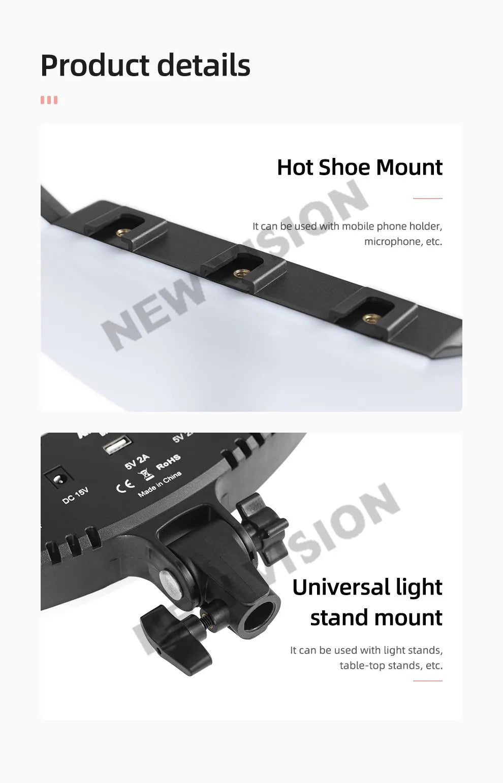 AMBITFUL 18" 21" 50W LED Ring Light Annular Lamp Bi-color 3000K-6000K  + Remote Control for Video YouTube Ringlight Makeup Light