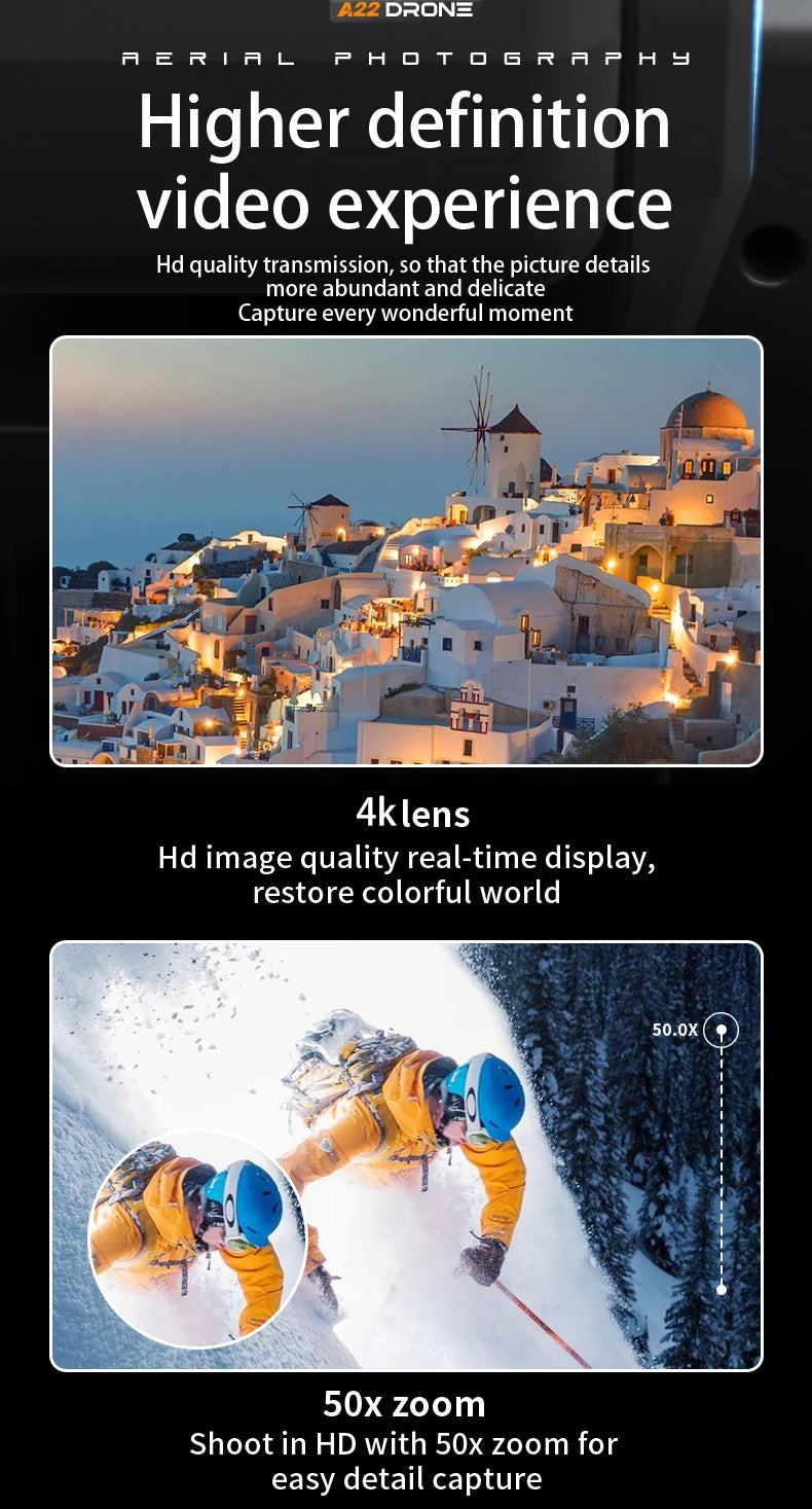 2024 NewS155 Drone With 8K Camera A22 360° Laser Obstacle Avoidance 5G Digital Image Transmission PTZ Anti-Shake EIS Camera FPV
