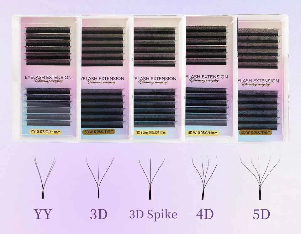 Lashprofessor 3D Spike Lashes - YY Shaped Faux Mink Premade Volume Fans for Luscious, Fairy-Like Eyes