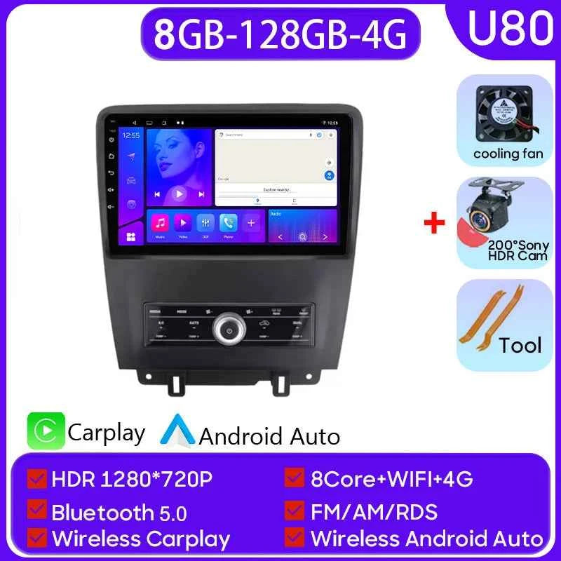 For Ford Mustang V S-197 2009 - 2014 5G WIFI Car screen Android Auto Radio Carplay Navigation Multimedia Stereo Player 8Core DVD