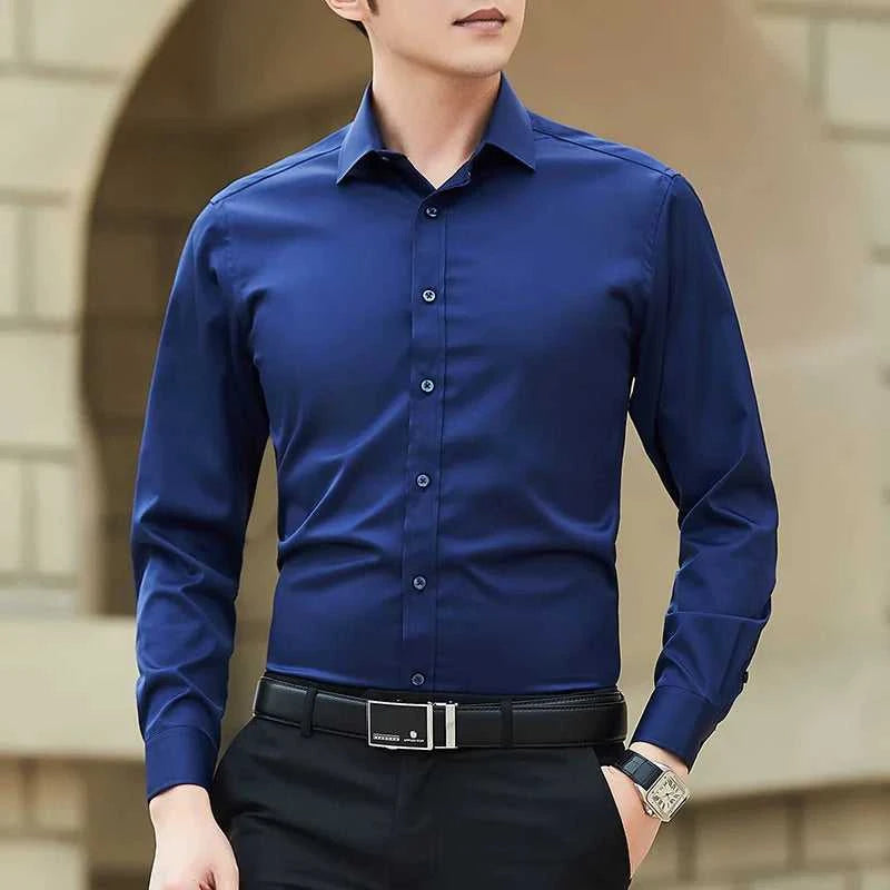 White men's Dress shirt long sleeve spring and summer thin business casual free ironing high quality slim fashion breathable The jack market .AU The jack market .AU Men Fashion $ 29 14:1254#7;5:100010487
