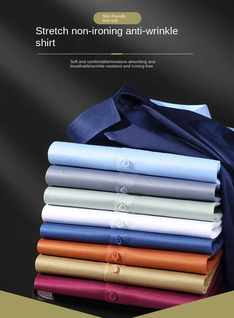 New Spring and Autumn Social Dress Ice Silk Long Sleeve Men's Shirt Business No Iron Casual Fit Pure White High Quality The jack market .AU The jack market .AU Men Fashion $ 41 14:771#21;5:100013888