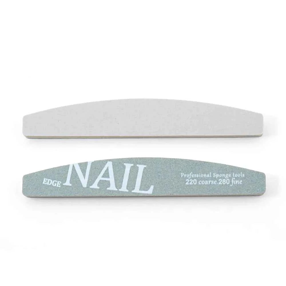 5/10 Sponge Block Nail Art File 220/280 Grit Green/Grey Halfmoon Lime a Ongle Buffer Nail Supplies Professional Manicure Tools