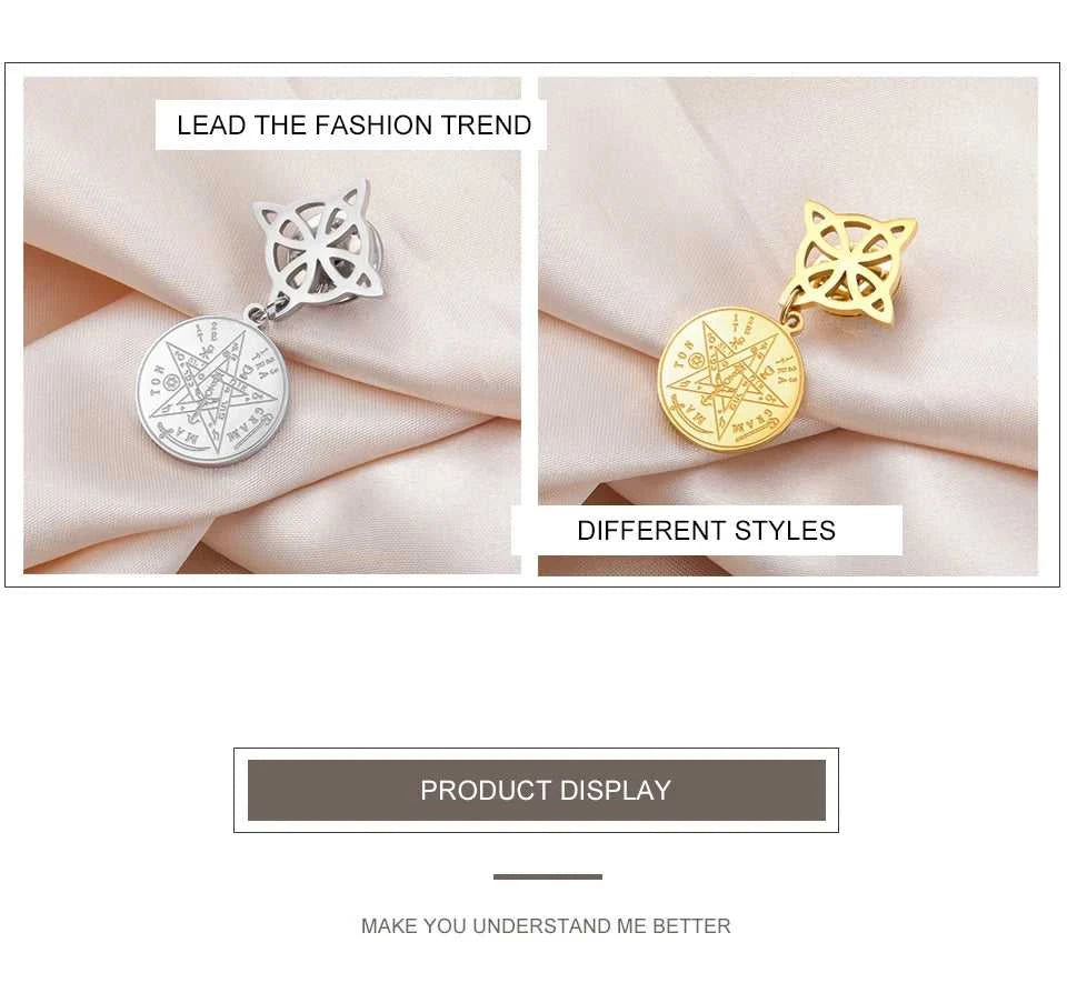 Witch Knot Tetragrammaton Pentagram Badge Pins Stainless Steel Brooch for Women Men Amulet Accessories Witchcraft Jewelry Gifts The jack market .AU The jack market .AU Jewellery & Chains $ 47 200001033:350853#A Steel Color