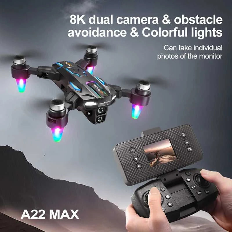 New A22 Drone Aerial 8K HD Dual-Camera GPS Brushless Motor Optical Flow Hovering With Screen Remote Control Folding Drone The jack market .AU The jack market .AU Drones $ 57 14:175#Parking-Apron-Blue
