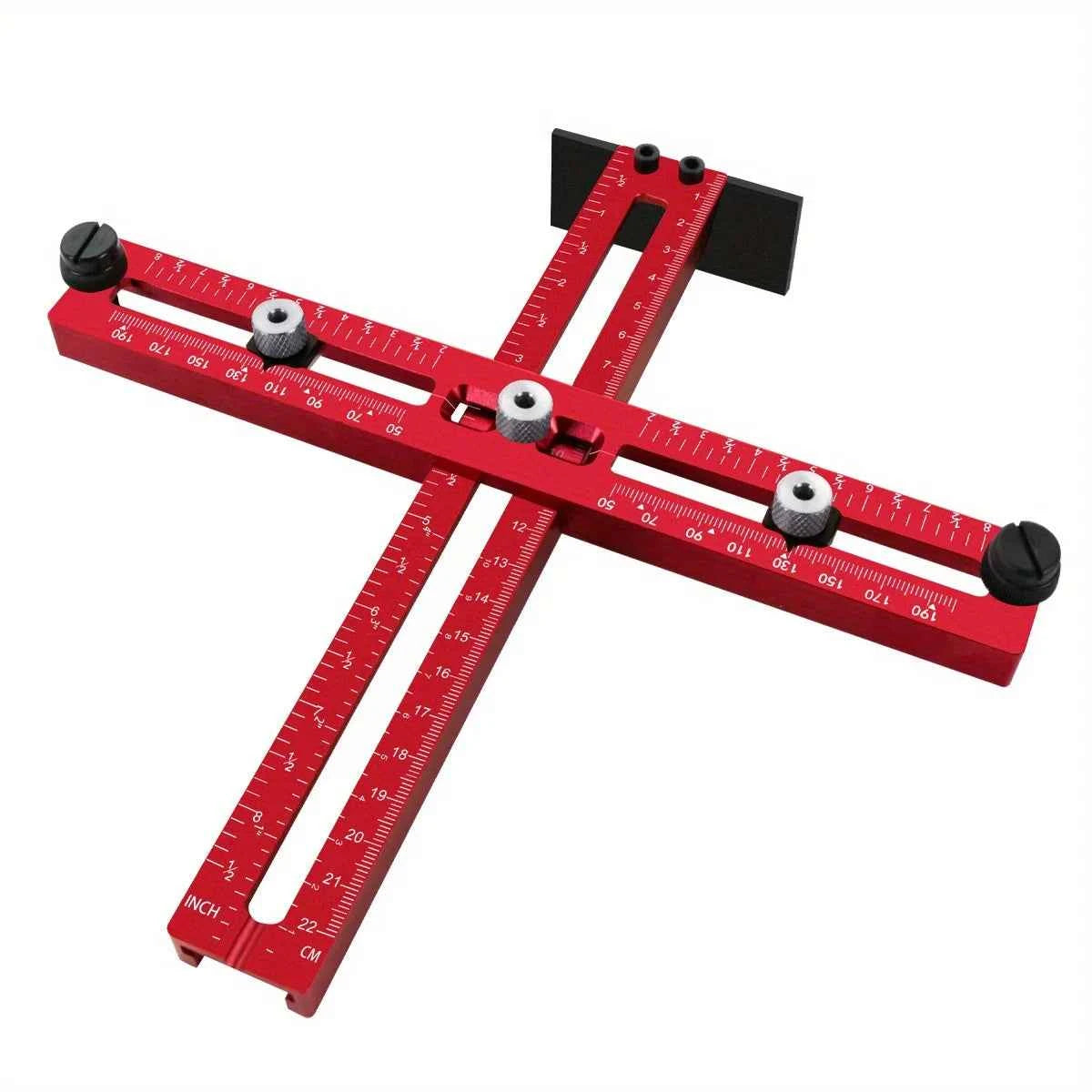 Handle Template Jig Drill Guide Cabinet Handle Knob Template Locator PunchTool, Metric/Inch Adjustable Wood Drilling Template