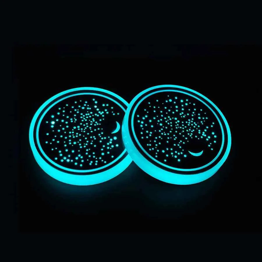7 Colors Car LED Luminous Water Cup Pad Auto Cup Bottle Holder Coaster Anti-slip Pad Mats Interior Atmosphere Light Decor