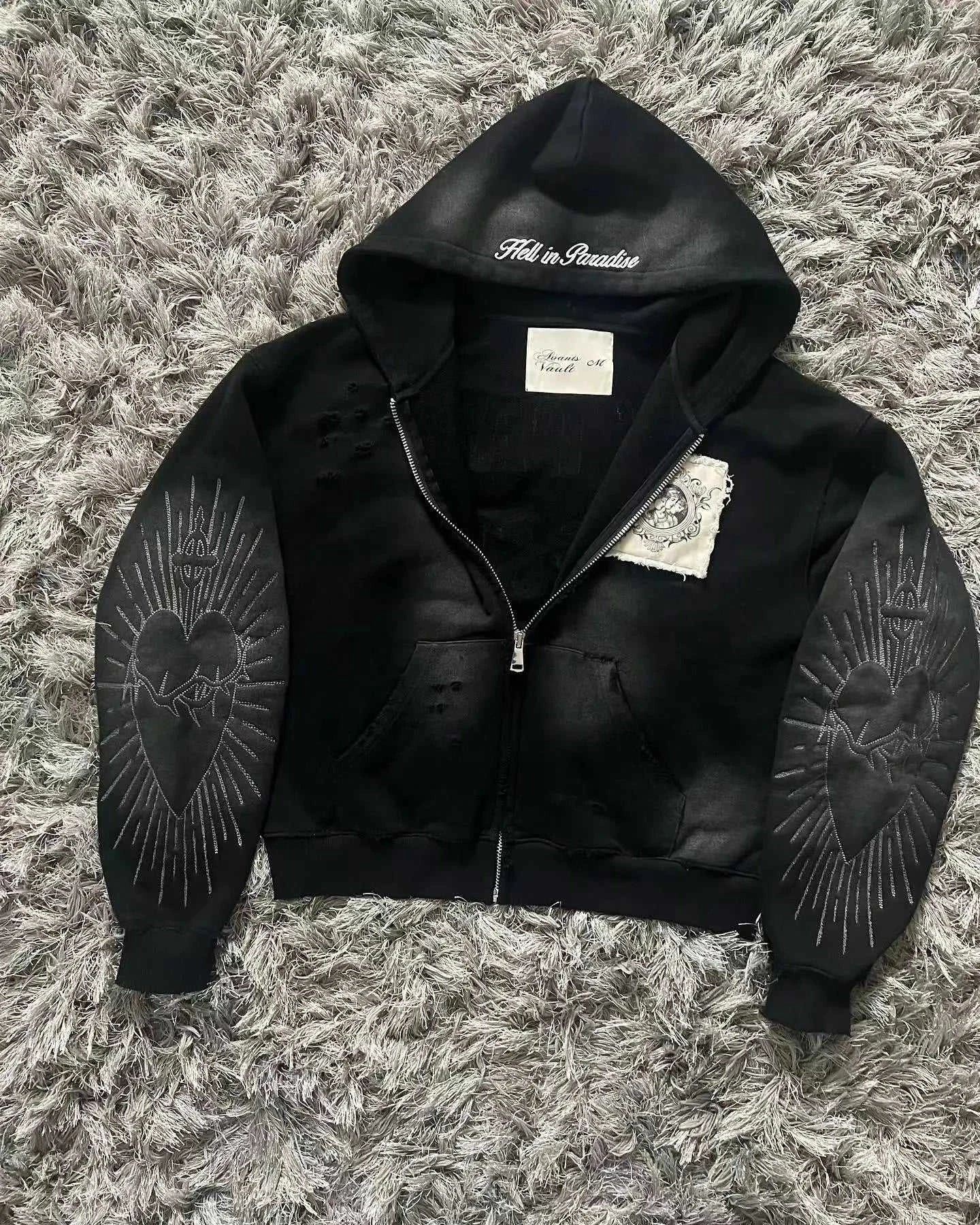 Gothic Fashion New Letter Patch Cardigan Zipper Sweater Male Y2K Harajuku Vintage Hip Hop Popular Leisure Sports Couple Hoodies The jack market .AU The jack market .AU Men Fashion $ 53 14:365458#1;5:100014065