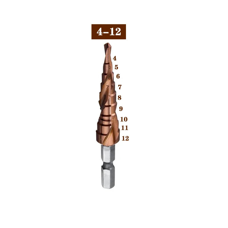 M35 5% Cobalt Step Drill Bit HSS-Co High Speed Steel Cone Hex Shank Metal Drill Bit Tool Set Hole Cutter For Stainless Steel