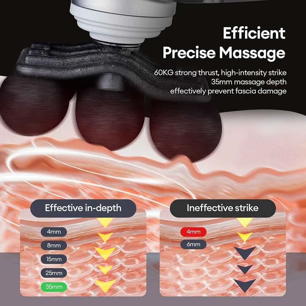 Electric Fascia Gun Massage 30 Heads Fascia Massage Gun Back Waist Massager Vibration Leg Body Muscle Relaxation masajeador