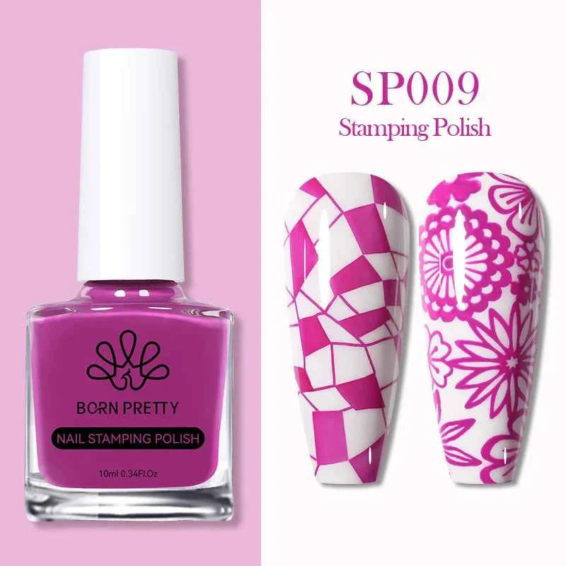 BORN PRETTY Stamping Nail Polish Set - Vibrant 10m Colors for Stunning Nail Art Designs