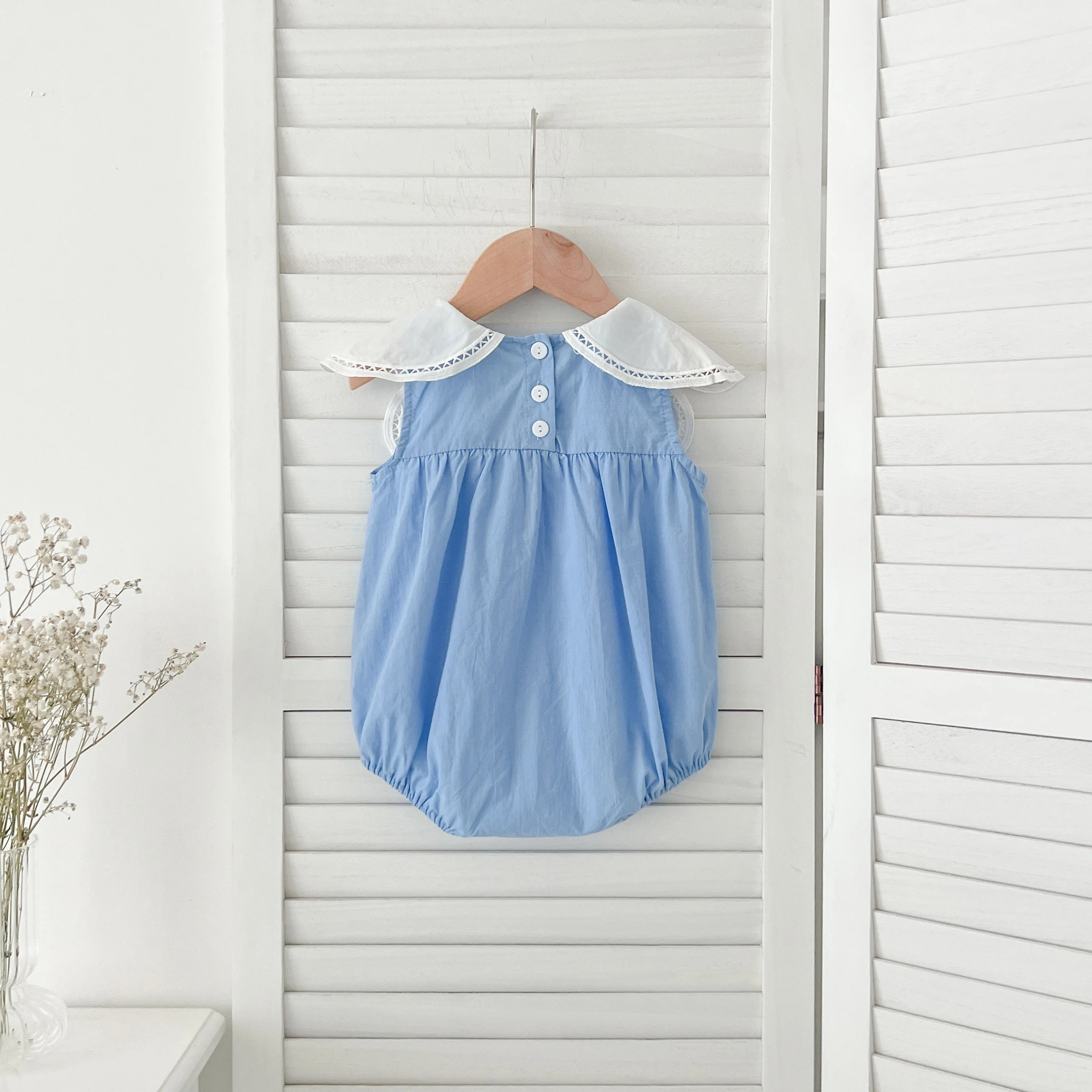 Sisters Dress Summer Kids Princess Dresses Short Sleeved Cotton Solid Color Splicing Infant Baby Romper Baby Girl Party Dress