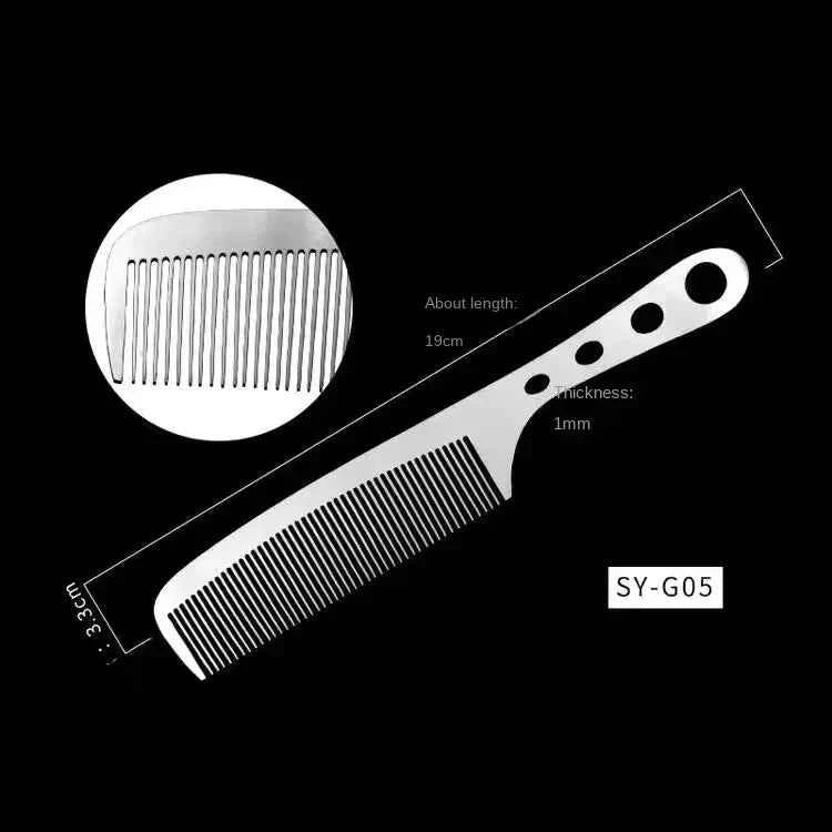 Titanium Steel Hair Comb - Ultra Thin, Anti-Static Design for Professional Barbers and Stylish Men